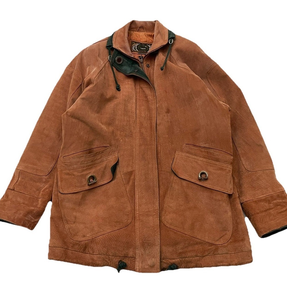 Vintage Global‎ Identity G-III Leather Jacket Men's Small Brown Quilt Lined Zip